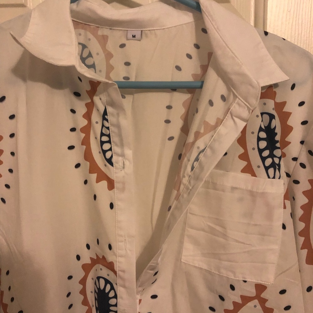 Long Button-Down T-shirt Dress size Medium, new without tags